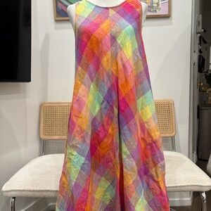 Colorful Plaid Sleeveless Dress